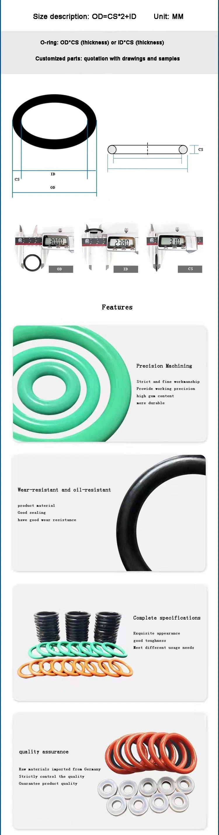 NBR FKM EPDM CR سیلیکون O-RING برای کاربردهای خودرو و هوافضا 0